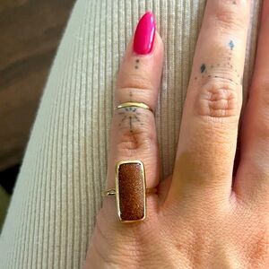 10k yellow gold goldstone ring